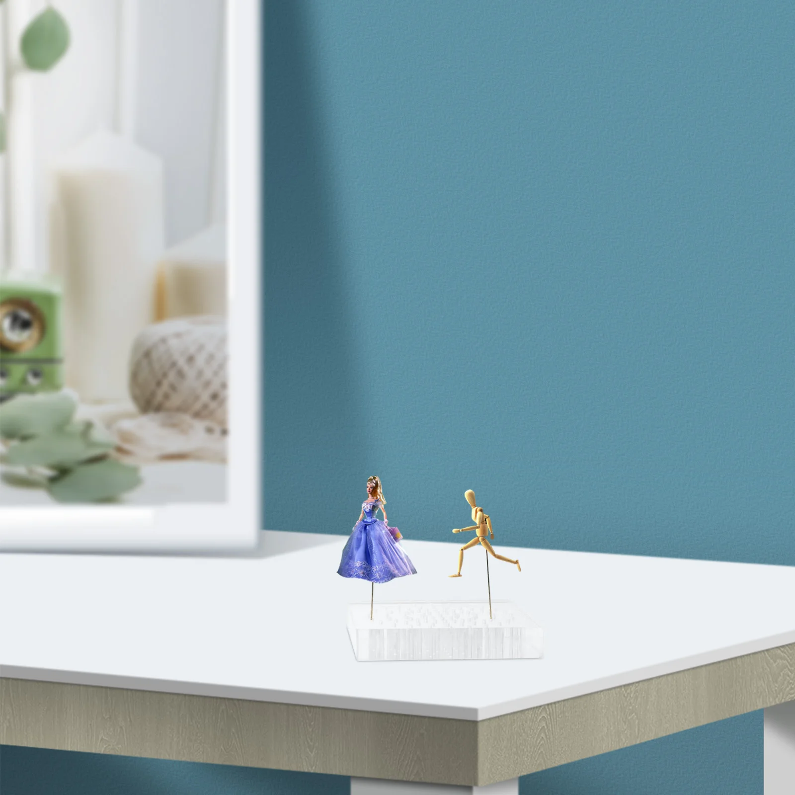 

3PCS Acrylic Display Stand Clear Crystal Transparent Peg Easel for Crafts Collection Home Decor Storage Rack