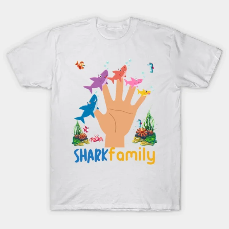 Five Fingers Shark Family T Shirt. New 100% Cotton Short Sleeve O-Neck T-shirt Casual Clothing Mens Top