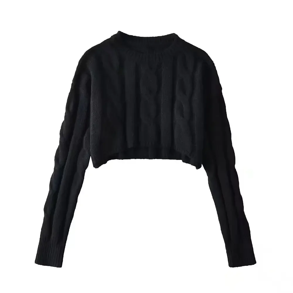 Long sleeve top Winter vintage clothes women 2025 knit sweater women korean fashion sweater cropped loose preppy pullover Fall