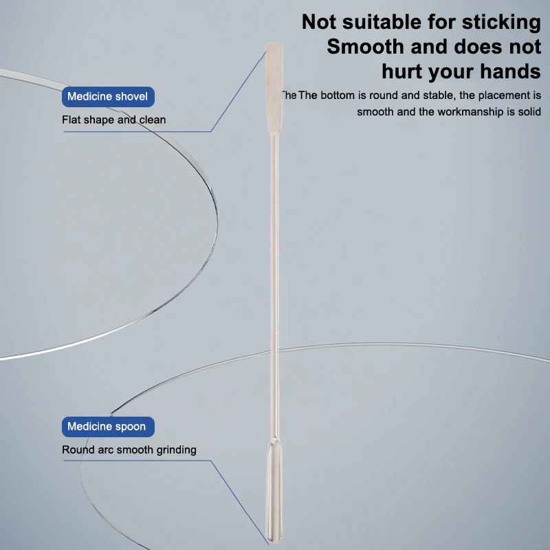 ช้อนตวงตัวอย่างสารเคมีแบบหนา หัวเดี่ยว/หัวคู่/หัวเหลี่ยม อุปกรณ์ห้องปฏิบัติการ ช้อนยาสแตนเลส