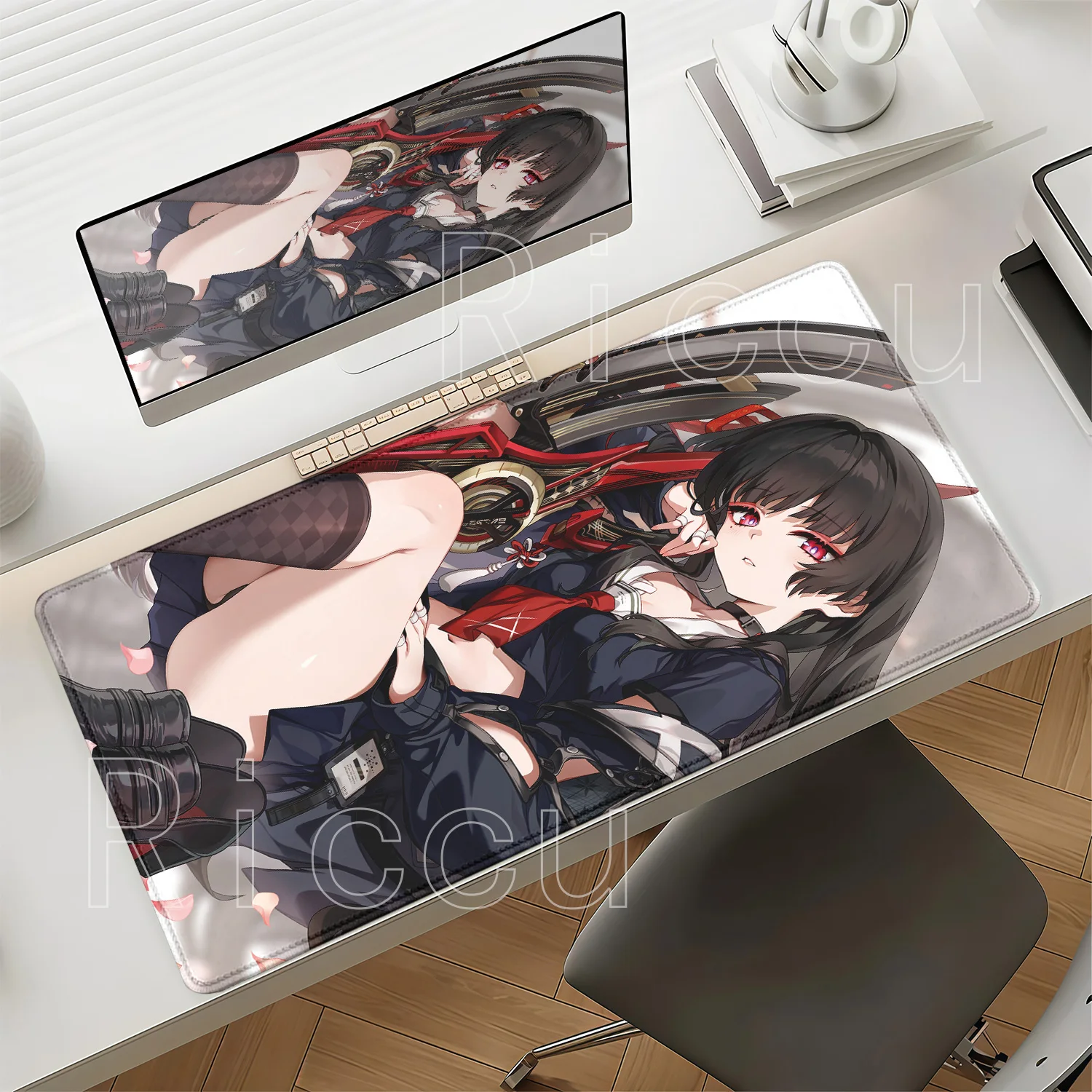 Kuchiba Chisa Wuthering Waves WuWa Mouse Pad PC Gaming Office Non-slip E-sports Keyboard Desk Mat Overlock HD Printing Mousepad