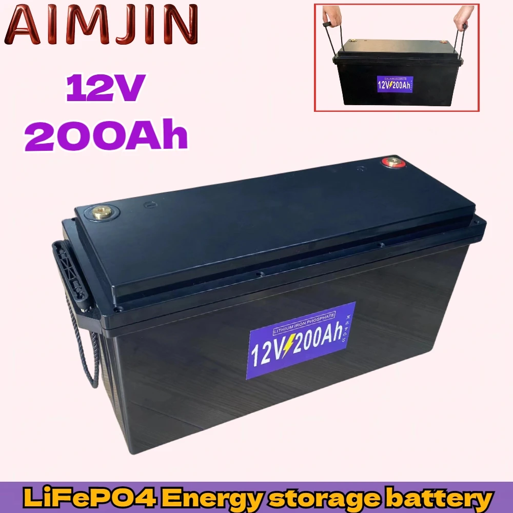 2024 Upgraded LiFePO4 Lithium Battery 12V 200Ah Portable Rechargeable Battery Built-in BMS