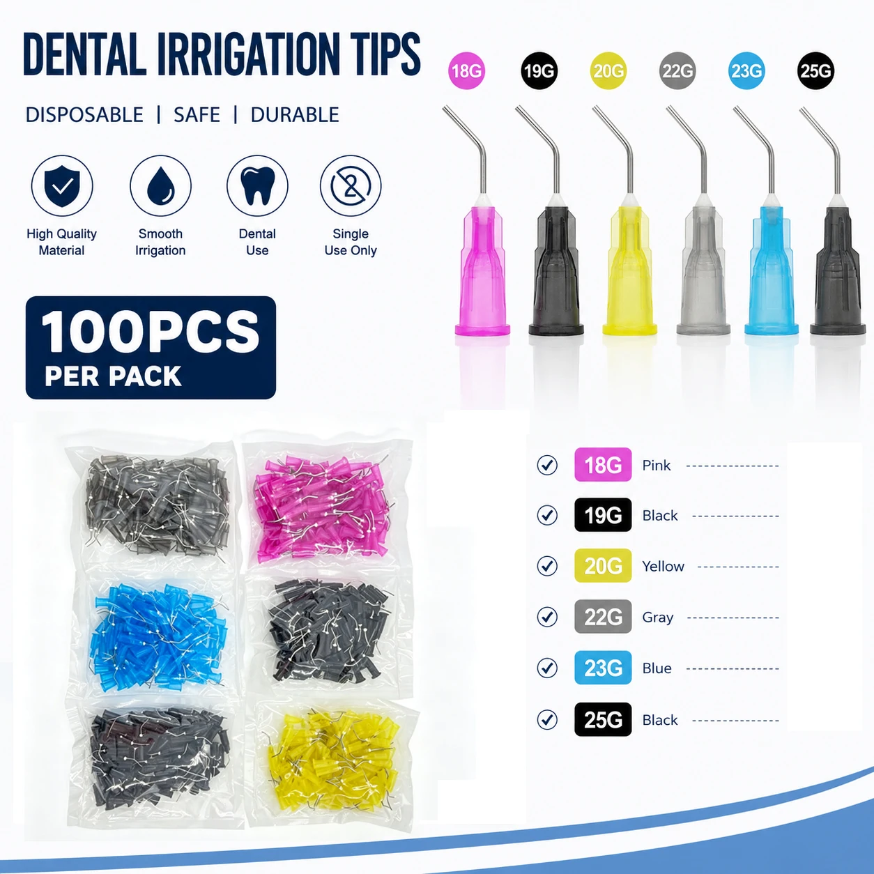 100pcs/Bag Equipment Irrigation Bent Needle Tips Dental Flow Sealant Etchant  Delievery Syringe TipsComposite Resin Acid Reagent