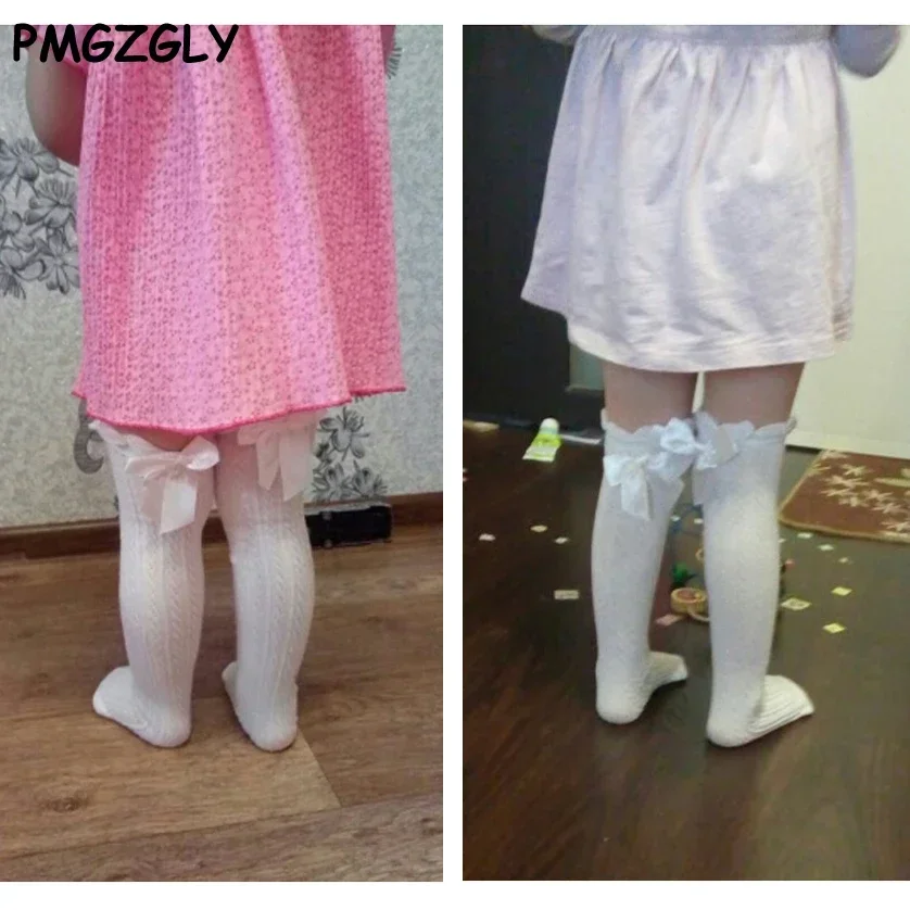 العلامة التجارية طفل الفتيات Sockings الركبة عالية الطفل الجوارب أنبوب طويل الاطفال تدفئة الساق فتاة الجوارب القوس الجوارب الربيع والصيف والخريف والشتاء