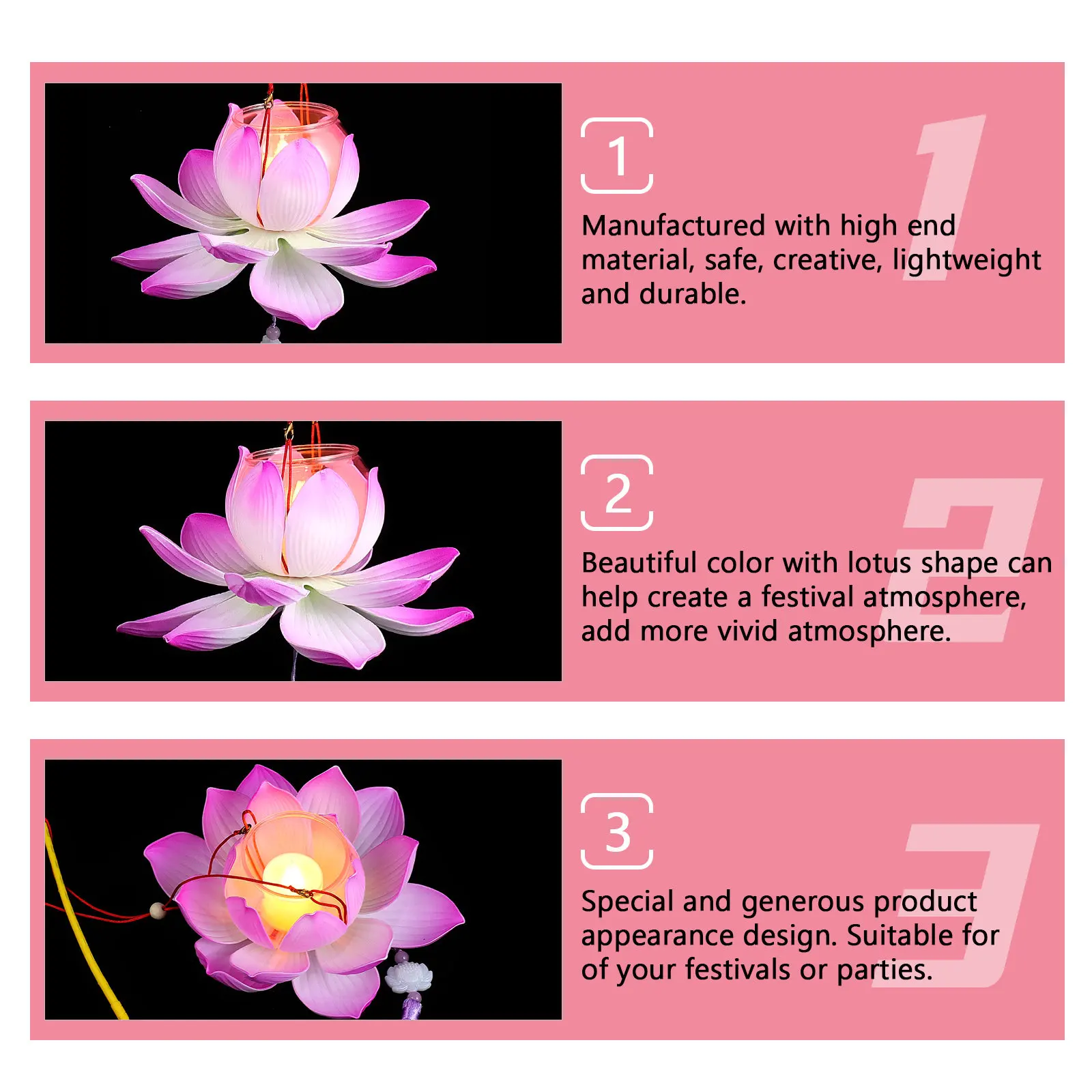 1Set Lotus Lantern DIY Material Package Creative Festival Hanging Light Decoration Handmade Party Supplies for Art and