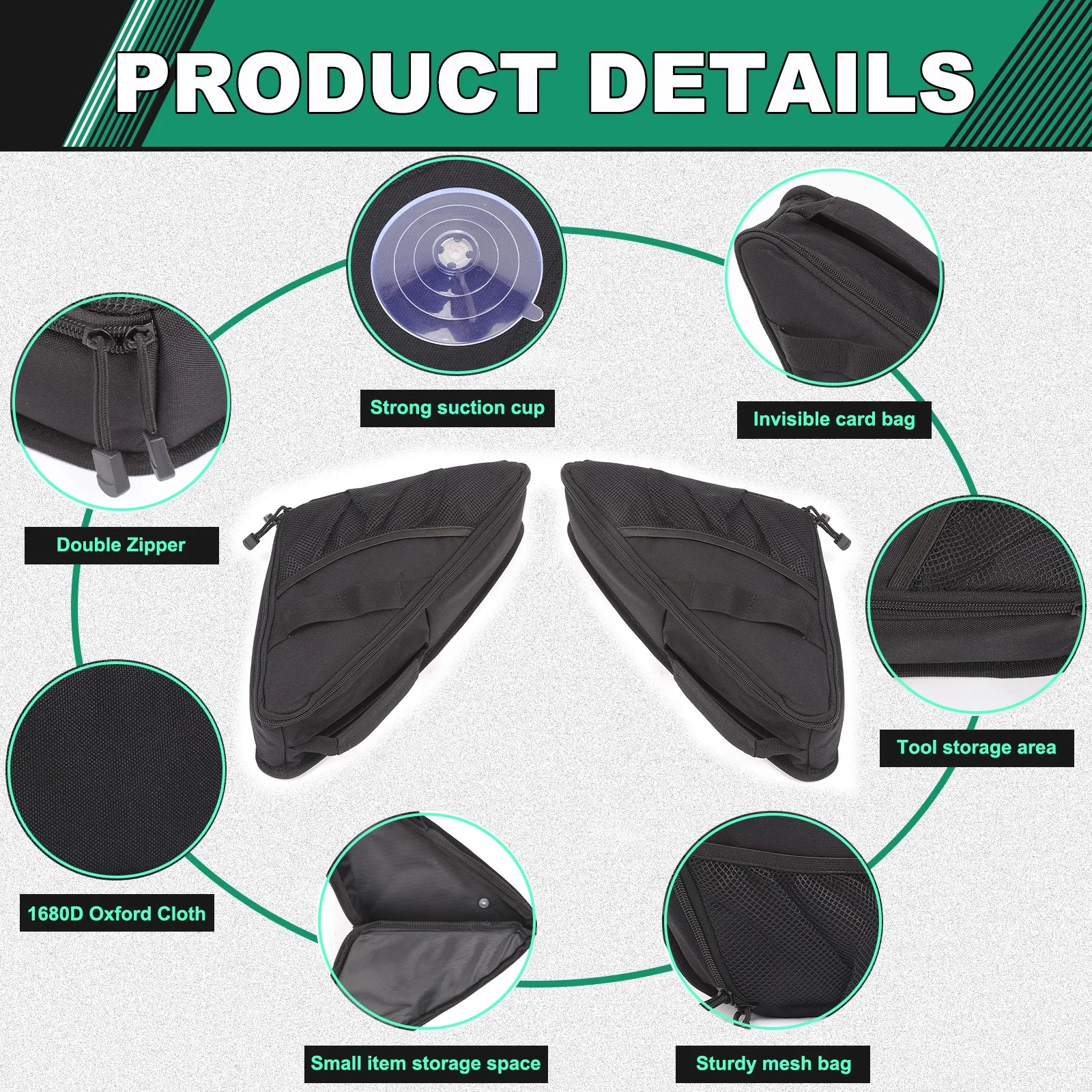 

2PCS Car Trunk Side Window Storage Bag Tidy Bag For Mercedes-Benz GLC X254 2016-2022 Multipurpose Stowing Tidy Tool Bag Pouch