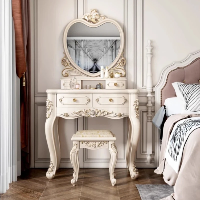 

Adult Girls Luxury Vanity Table Nordic Makeup Bedroom Compact Led Dressers Drawers House Organizer Penteadeira Furniture