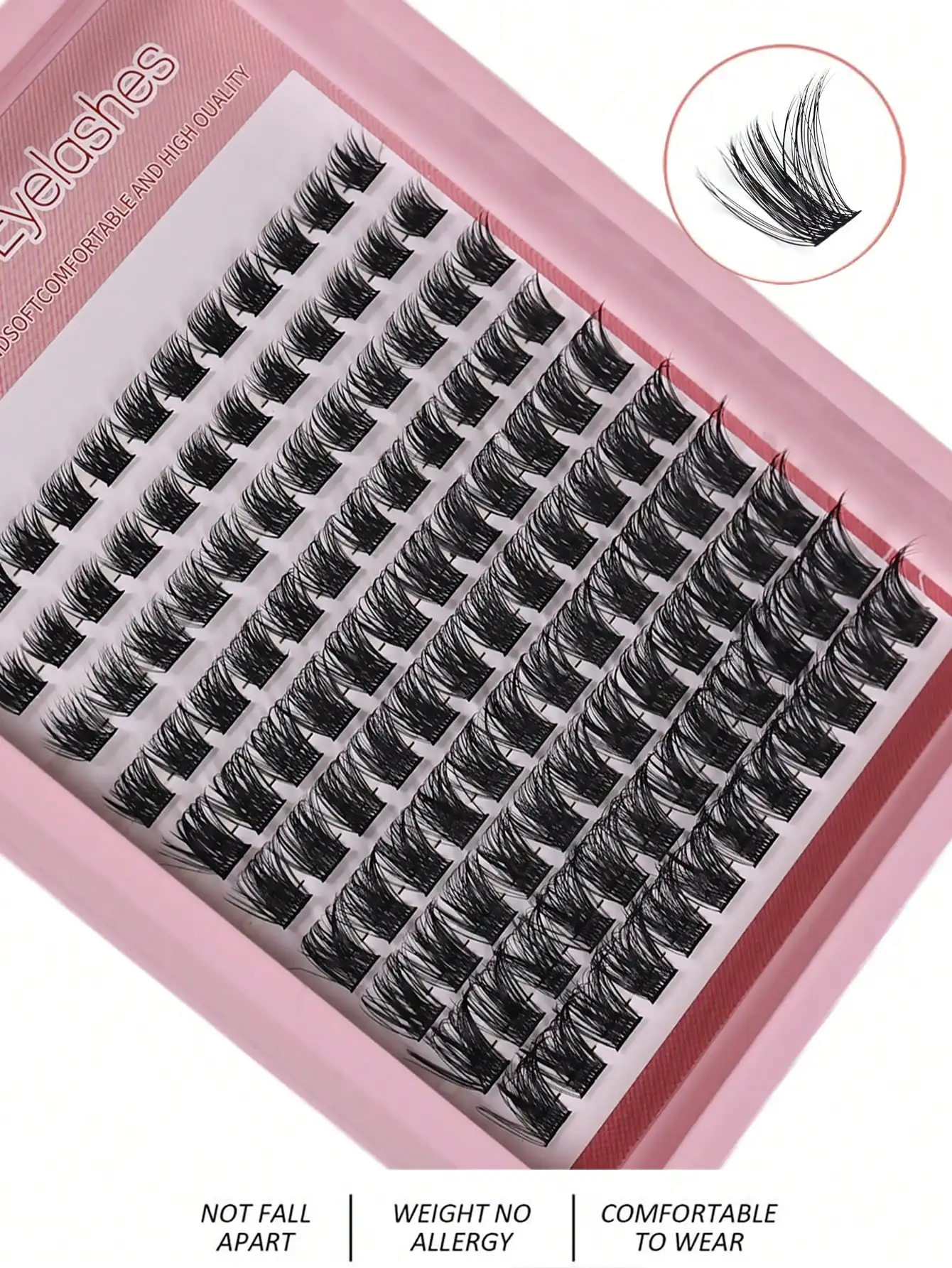 120 Stück Cluster-Wimpern 8-16mm, zarte einzelne Wimpern, natürlich aussehende Wimpern, D-Curl, flauschige Cluster, DIY Wimpernverlängerung – Detail 3