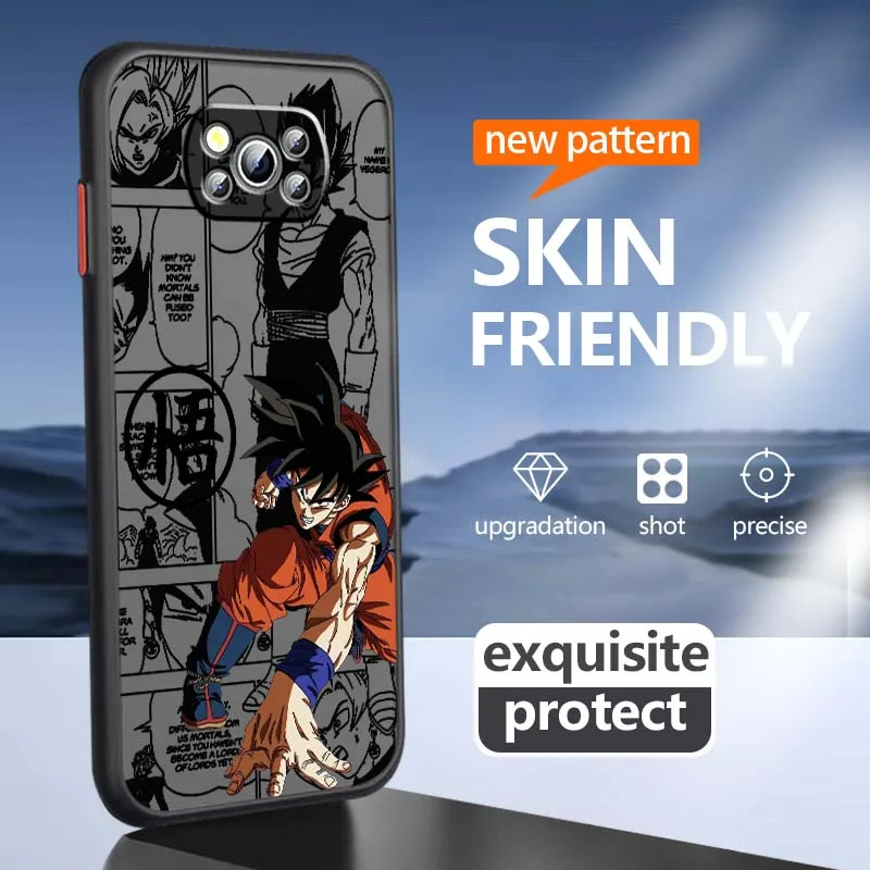 لعبة دراغون بول شعبية كول الفن ل Xiaomi Poco X6 X5 X4 X3 M6 M5s M5 M4 M3 F6 F5 F4 F3 Pro 5G متجمد شفافة جراب هاتف