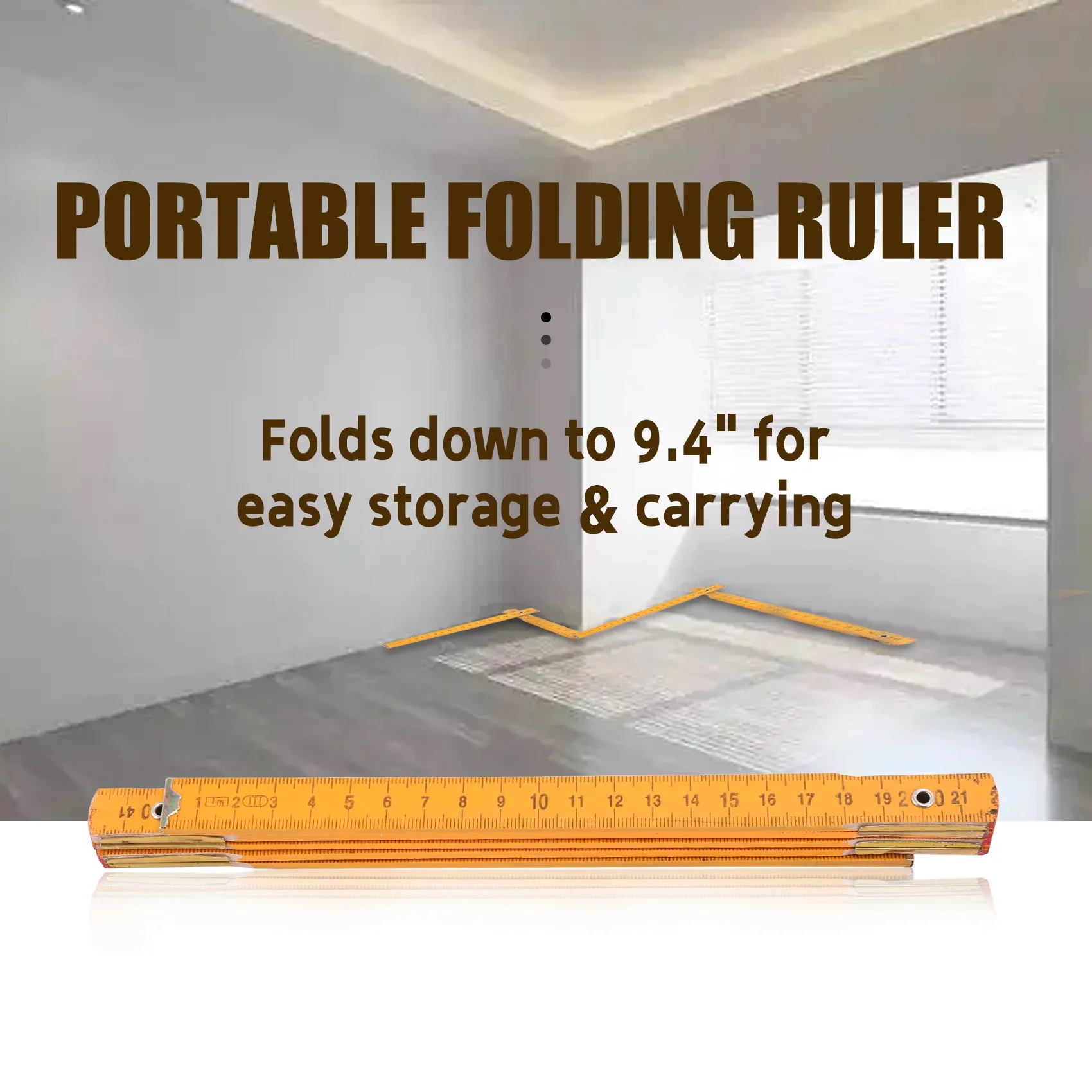 Portable Carpenter Wooden Folding Ruler 100cm/39inch