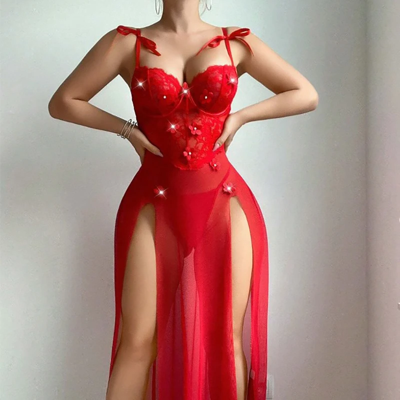 

﻿Women Sexy Long dress Sexy lingerie ladies erotic nightdress Underwear Female's Clothing nightwear