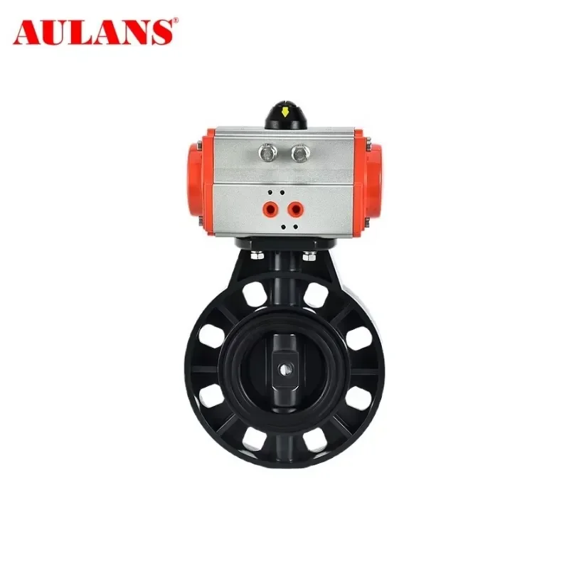 WSQ AULANS Air Actuated UPVC Body Water Industrial UPVC Butterfly Valve
