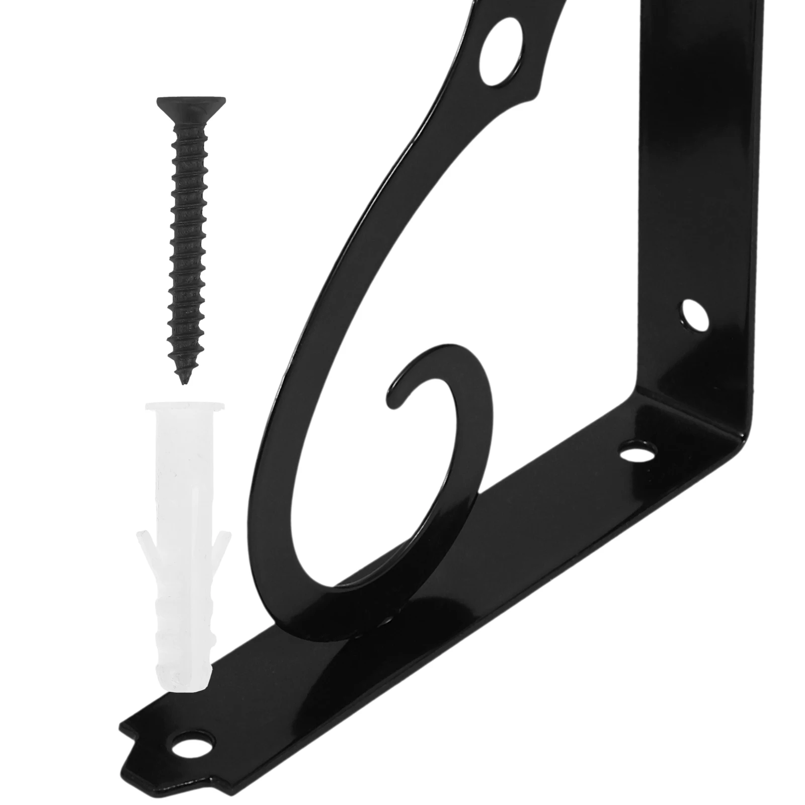 

6pcs Wall Shelf Brackets Iron Space-Saving 90 Degree Matte Black Easy Install Triangle Shelf Supports For Home Office Apartment