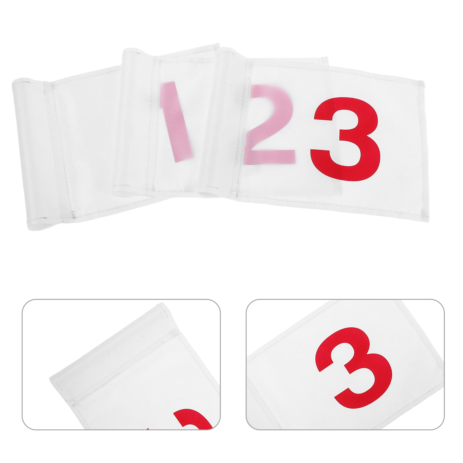 

3pcs Golf 8.65X6.29Inch Nylon Numbered Pin Flags Portable Lightweight Backyard Practice Putting Green Sturdy Bright High