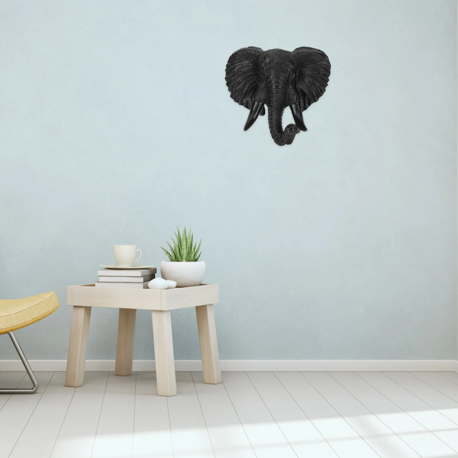

Animal Head Wall Art Resin Elephant Head Decoration Creative Hanging Sculptures for Living Room Bedroom Indoor Wall Decor