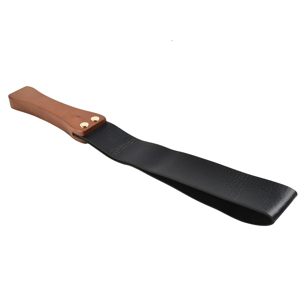 Outdoor Sports Riding Whip Solid Wood Handle Leather Riding Whip Non-slip Wooden Handle Sturdy Metal Fasteners