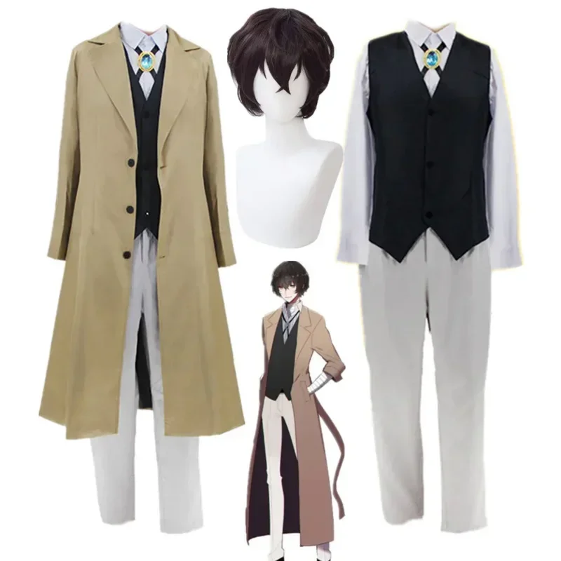 Bungo Stray Dogs Dazai Cosplay Osamu Anime Uniform Costume Halloween Christmas Clothes