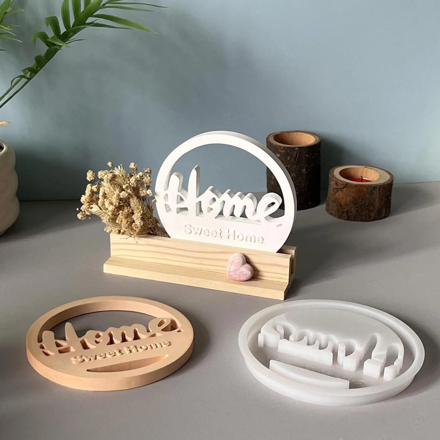 Ring Home Plug-in Anhänger Silikonform Alphabet Gips Dekoration Epoxid Dekorative Form Home Ornament Making Tool