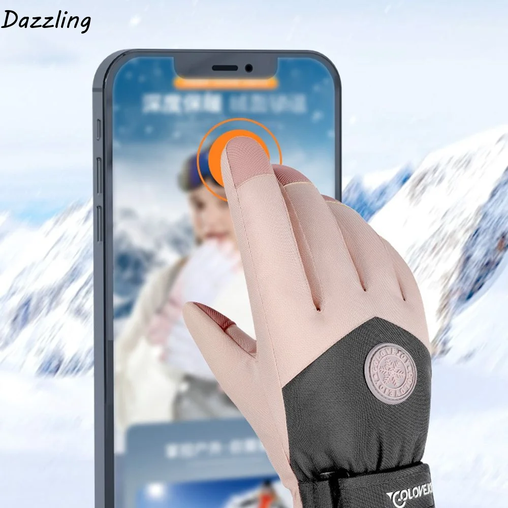 

Перчатки для езды на велосипеде и мотоцикле с сенсорным экраном, зимние теплые перчатки для катания на лыжах, перчатки с сенсорным экраном для мобильных телефонов