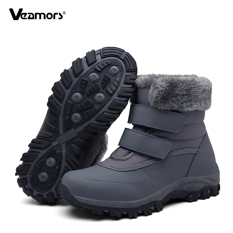 

Plush Women Hiking Shoes Fashion High-top Casual Sneakers PU Leather Ladies Winter Cotton Shoes Non-slip Outdoor Sports Shoes