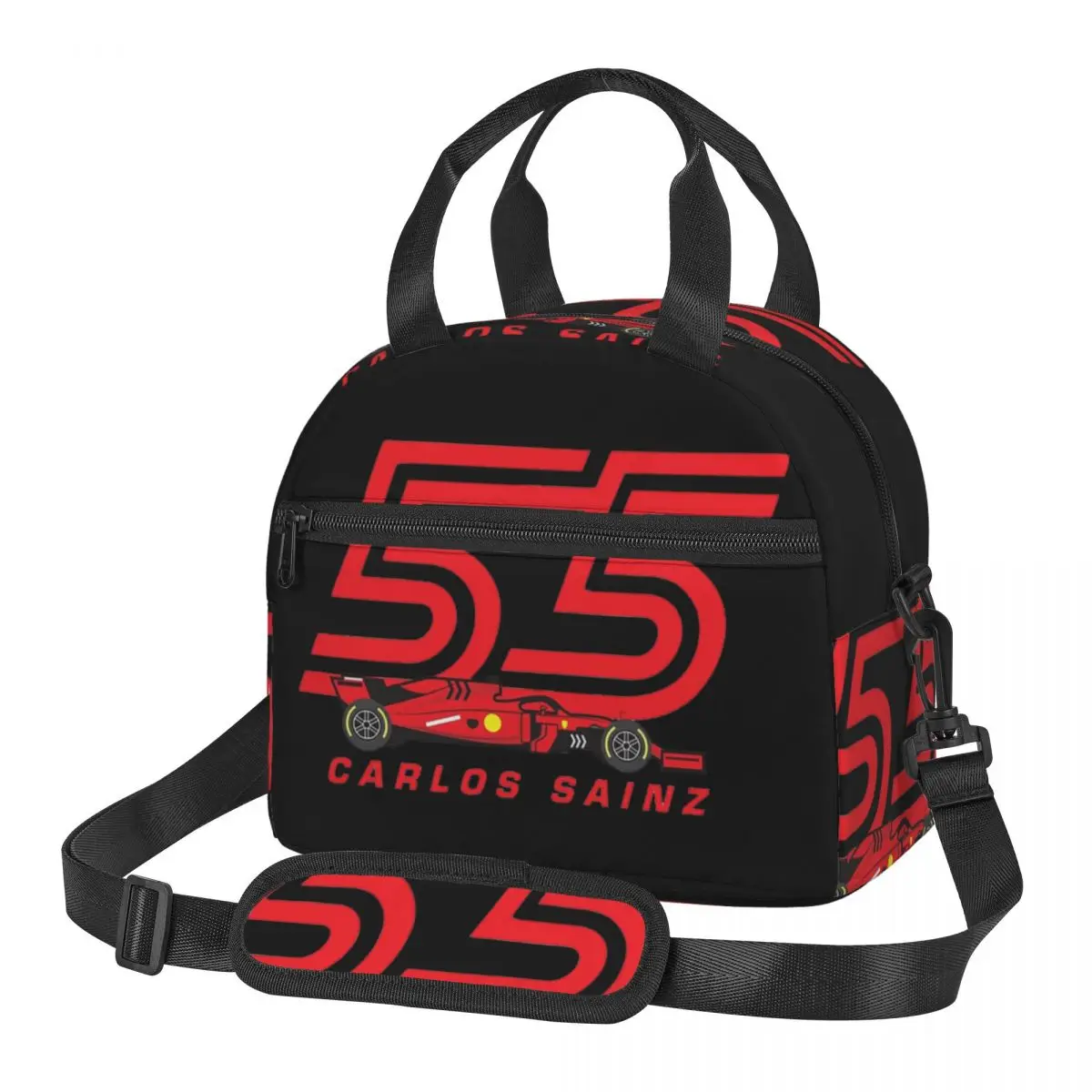 Carlos Sainz Jr F1 Signature Graphic - Dark Lunch Bags Bento Box Lunch Tote Picnic Bags Thermal Bag for Woman Kids Office