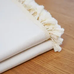 Nordic White Tablecloth Cotton Linen Map Rectangle Round Table Cloth Soft Cover Lace Tassel Outdoor Picnic Blanket for Banquet