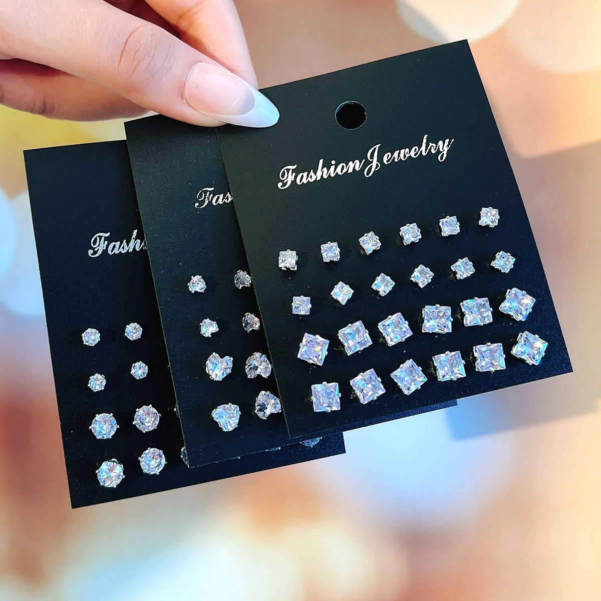 36 Uds. Conjunto de pendientes simples con diamantes de imitación brillantes para mujer, pendientes de perlas de circón de cristal a la moda, nuevos accesorios de joyería, regalos