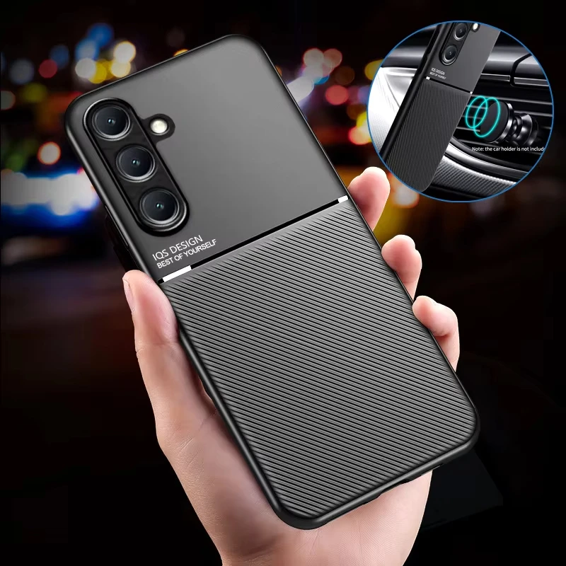 Shockproof Case For Samsung Galaxy A17 A07 A06 4G A26 A24 A23 A25 5G A22 A21 A20 A30 A31 Magnetic Car Holder Leather Silicone view 2