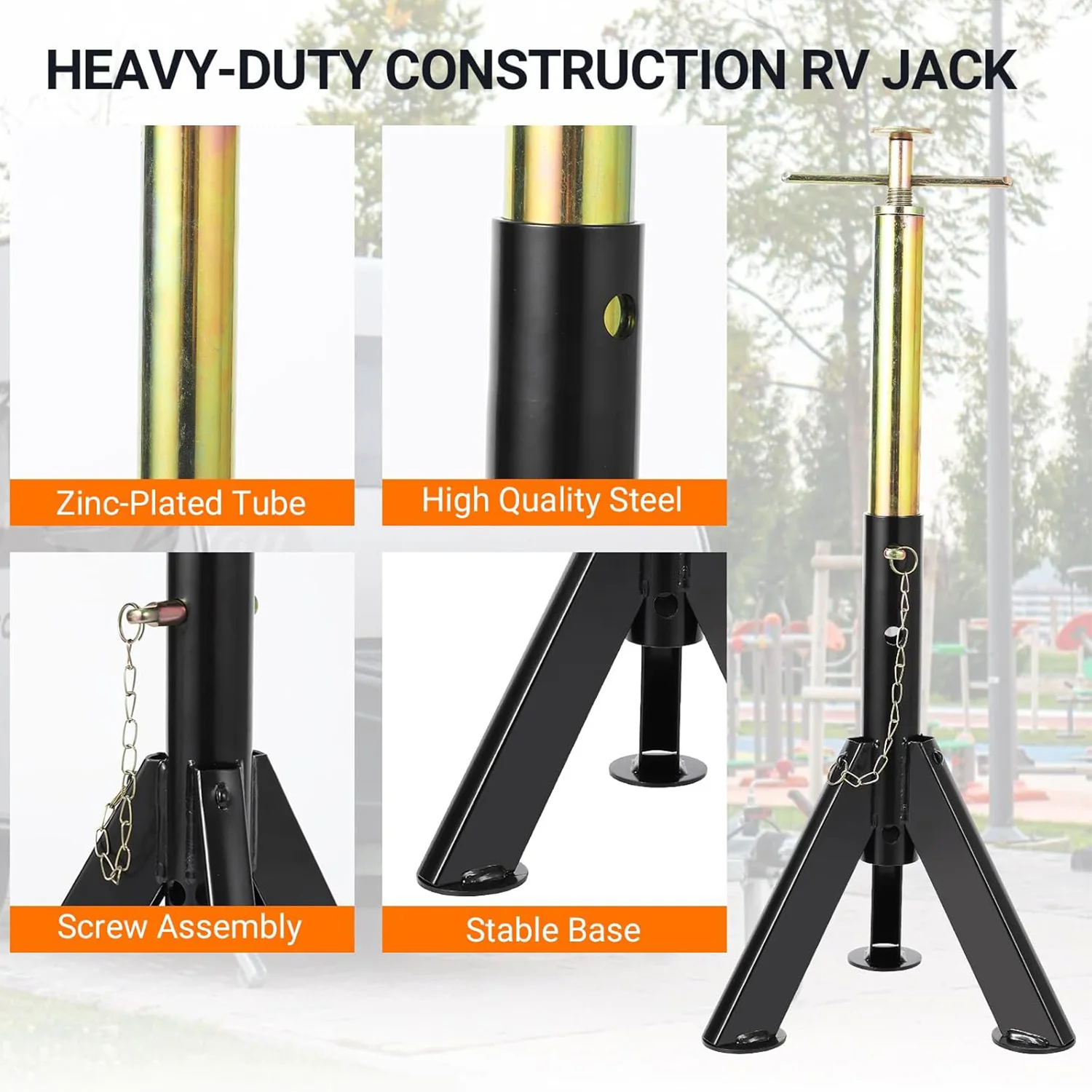 مقابس تسوية مثبت RV 2 عبوة 3 T 6000 LBS 16-30 قابلة للتعديل لمقطورات السفر والعجلات الخامسة ومقطورات القوارب