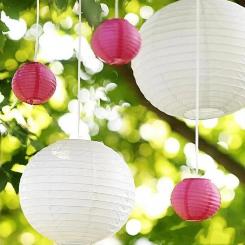 

30Pcs Chinese Paper Lantern Hangings Ornament 10 Inch 25cm Multi Color Kissing Ball For Wedding Xmas New Year Decorations