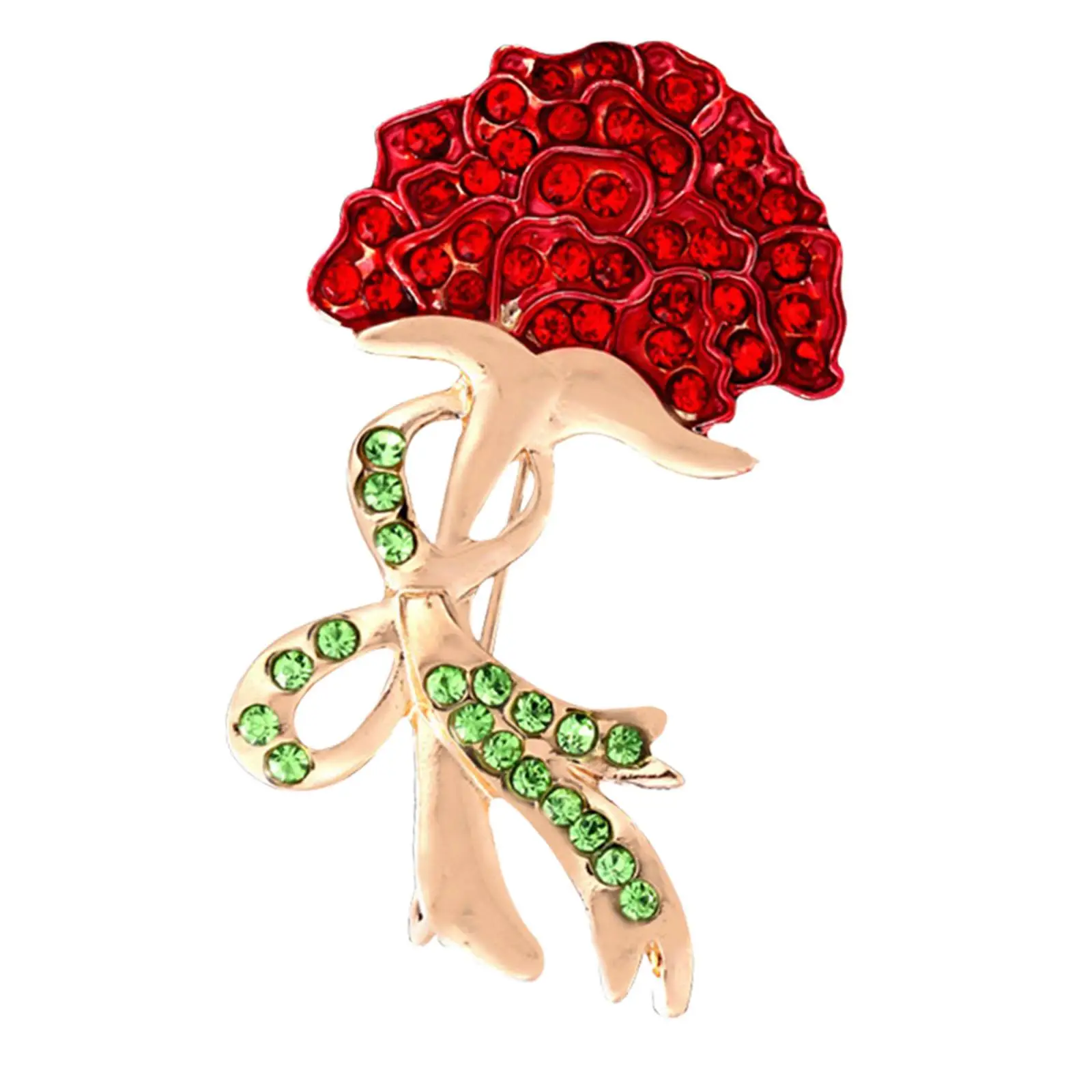 Women Rhinestone Brooch Pin Mother's Day Gift Alloy Carnation Flower Corsage Lapel Pin for Brides Dress DIY Craft Bag Scarves
