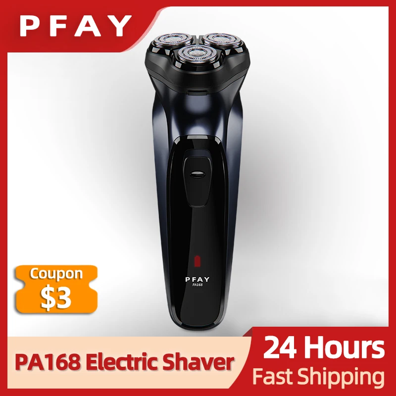 

PFAY PA168B 3D Floating Electric Shaver for Men Rotary Razor Man Beard Shaving Machine Type-C USB Rechargeable Face Beard Timmer