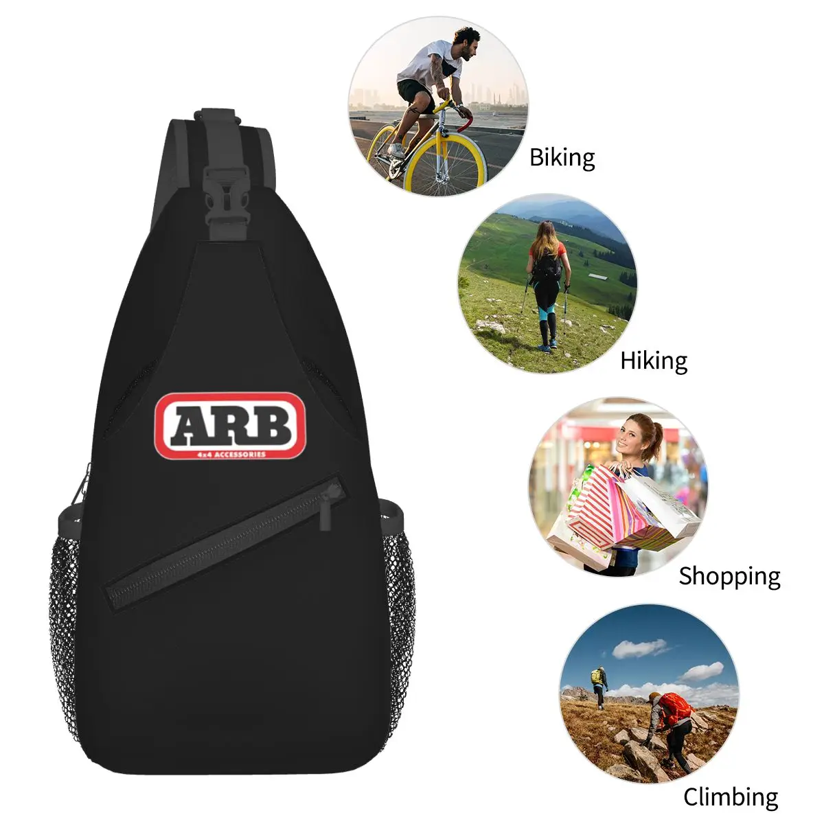 ARB Logo Sling Bags pecho Crossbody hombro mochila viaje senderismo Daypacks camión coche Vintage 4x4 accesorios bolsa informal