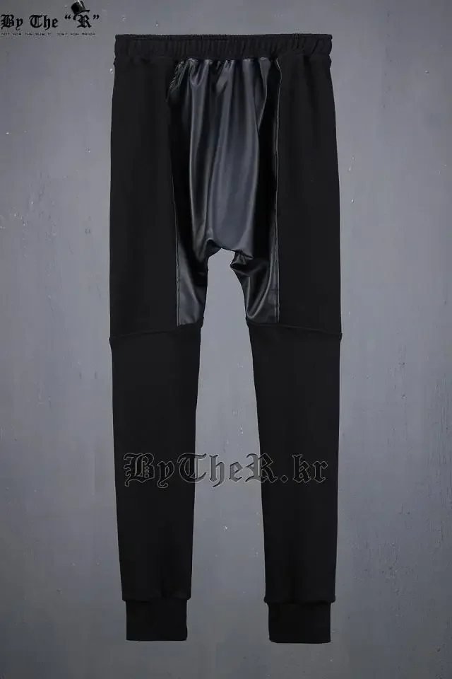 Calça harém de couro preta justa masculina, calça jeans punk, fantasia de cantora de palco, novo sumário, plus size, 27-46, 2024