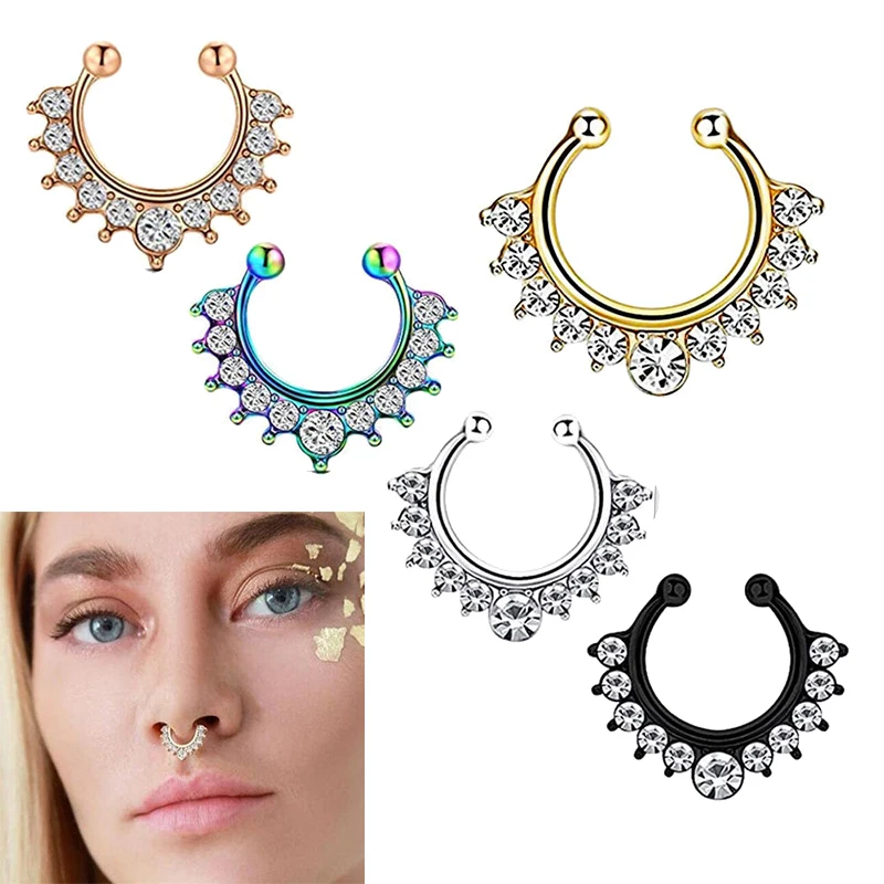 Nieuwe Collectie Legering Neus Hoop Neuspiercings Body Piercing Sieraden Fake Septum Clicker Non Piercing Hanger Clip Op Sieraden