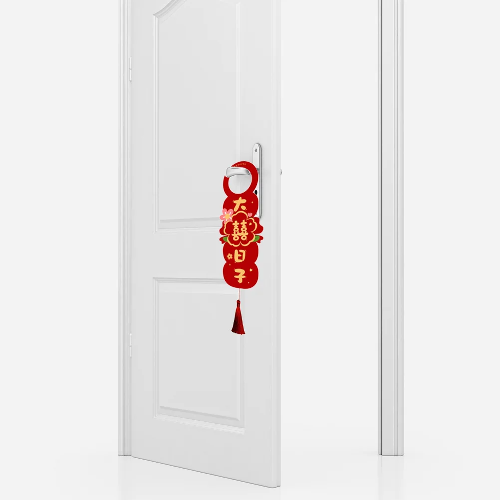 

4 Pcs Wedding Hanging Sign Room Decorations Door Handle Ornaments Indoor Hanger