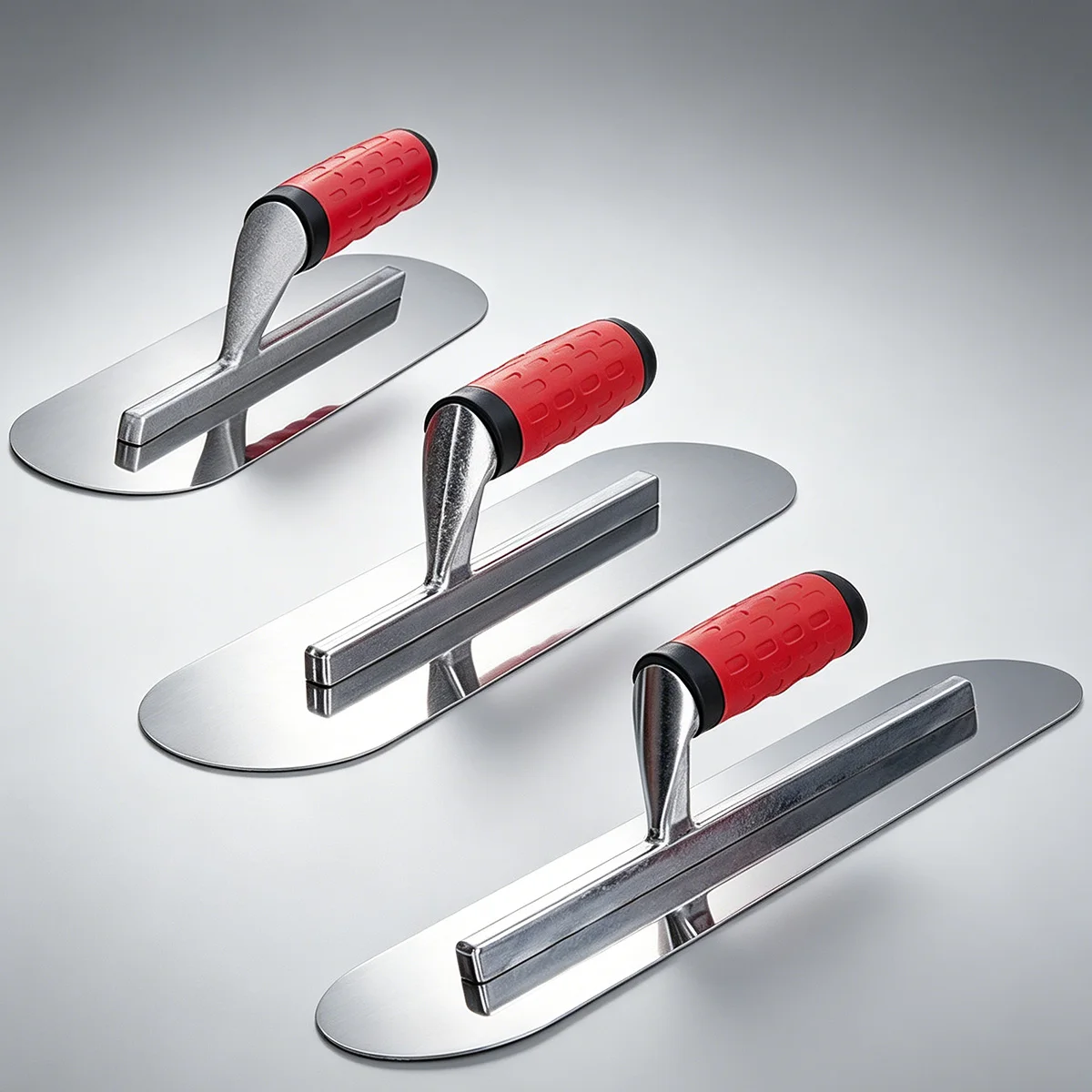 3Pcs For Drywall Concrete Tile Work Stainless Steel Plastering Trowel Set 30/35/40cm Round  Trowel Construction Finishing