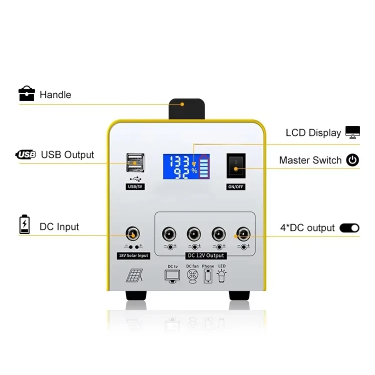 high quality Portable Mini FM Radio MP3 Function Home Solar Lighting System Kit 12v DC Power Supply
