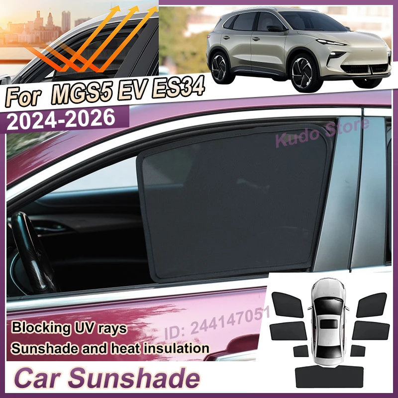 

Car Window Shade For MGS5 EV 2025 Accessories ES34 2024~2026 Sunscreen Magnetic Mesh Sunshades Shield Sun Visor Tools Auto Parts