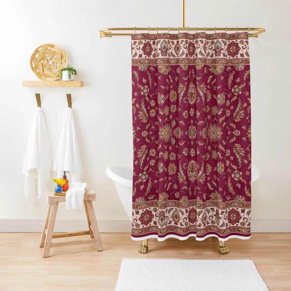 

Antique Floral Persian Carpet Print Poster Shower Curtain Cover Toilet Accessories Bathroom Waterproof Fabric Bathroom Curtain