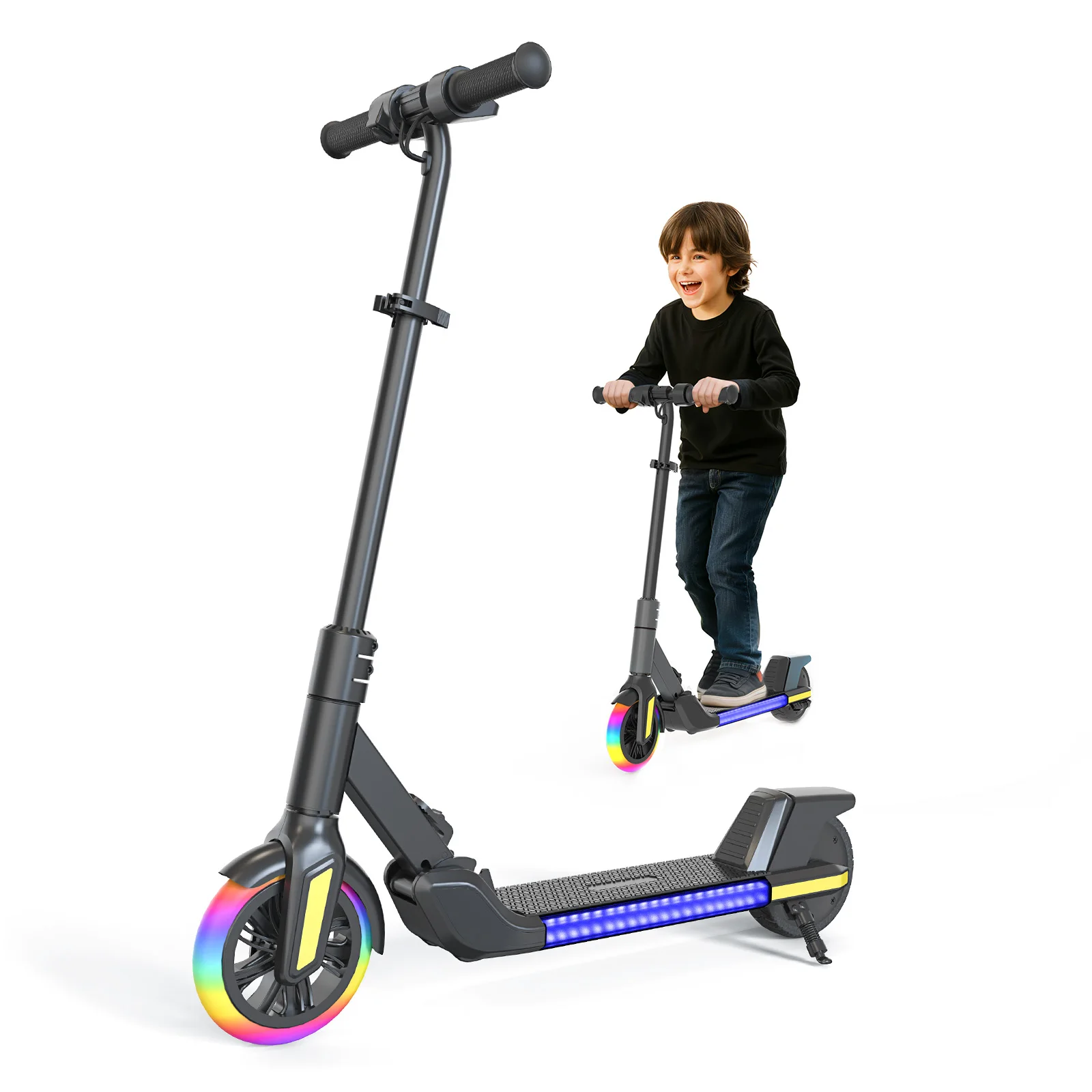 

Hugtoday Electric Scooter for Kids 150W Motor 9 MPH WQ-Q1 Children E-scooter Adjustable Height & Speed Foldable Foldable scooter