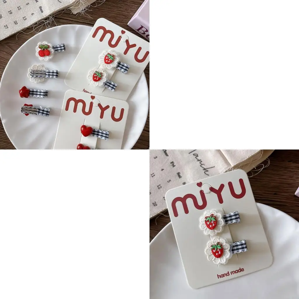 

Infant Girls Hair Clips Metal Cherry Strong & Lightweight Hair Accessory