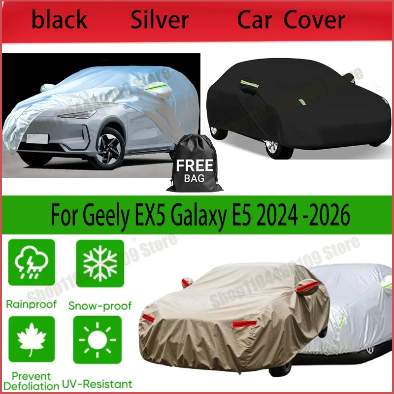 

For Geely EX5 Galaxy E5 2024-2026 Car Cover Sunshade UV-Protection Auto Cover Case Waterproof Dust-proof All Weather Outdoor