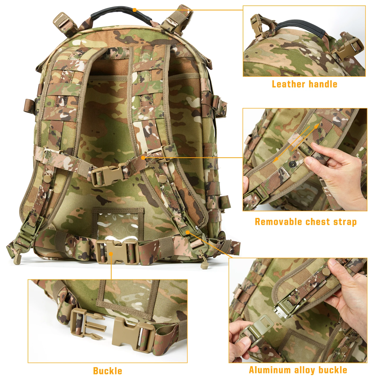 Imagem -06 - Mochila de Assalto Tático mt Molle Rifleman Carregando Mochila Especial Mochila de Camuflagem Multifuncional Impermeável ao ar Livre