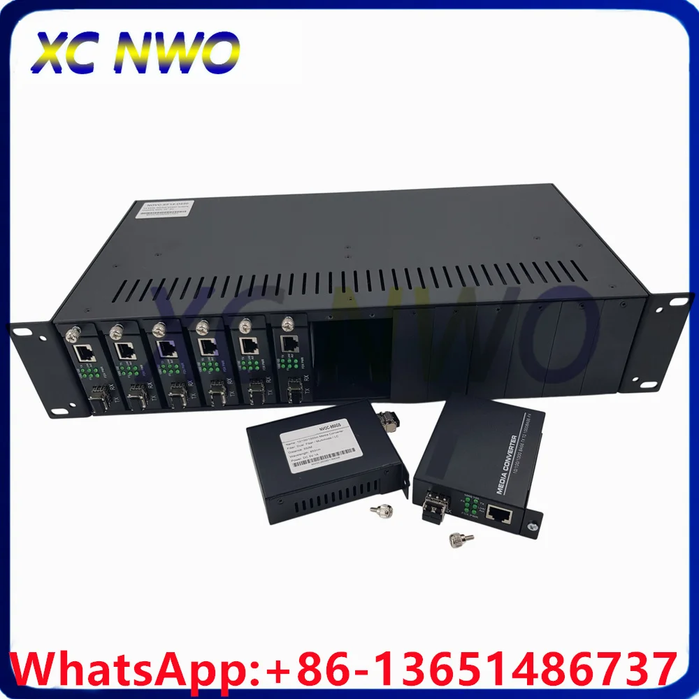 2U 19 inch Rack Mount Chassis and 14pcs 1000M 1RJ45+1Gigabit SFP FMC 14pcs 1.25G SM/ MM Dual Fiber LC SFP