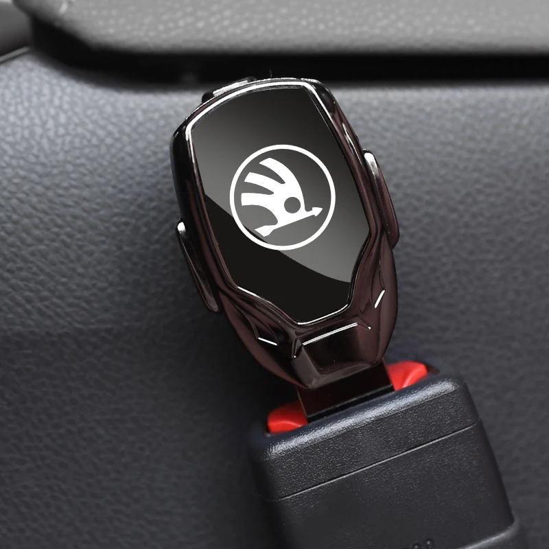Car seat belt locker carabiner extender insurance belt insert buckle for skoda superb 3 2 1 Car with logo accessories