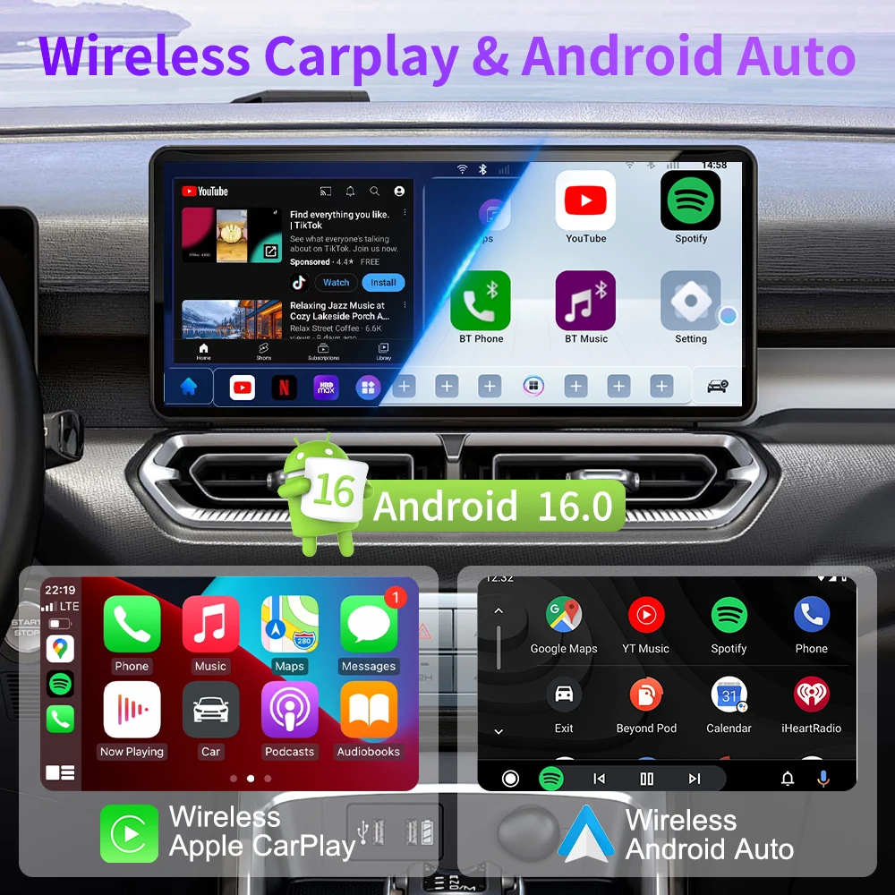 X-YUNS SM6225 Android16 Wireless CarPlay AI Box Wired To Wireless CarPlay Android Auto Adapter Plug&Play For VW Geely Kia Toyota