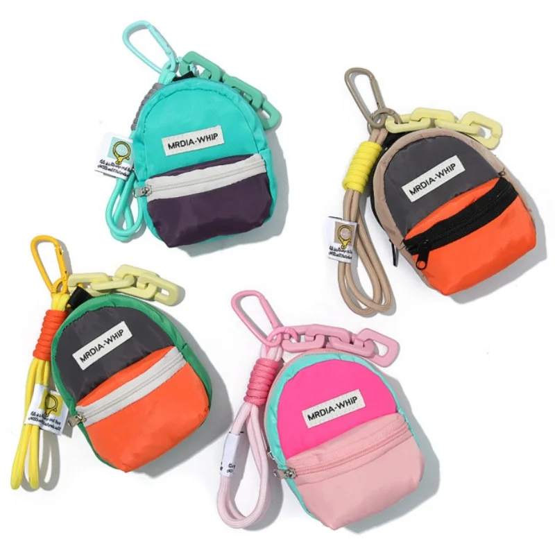 Mini Backpack Key Chain 4 Color,Coin Bag,Coin Purse,Wallets Suitable to Carry Small Items,Lipsticks,Tissues,Cards,Headphone