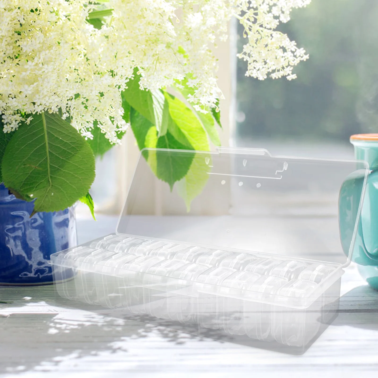 

1Set Mini Plastic Storage Box Clear Durable Organizer for Jewelry Beads Pills Rhinestones with Lid Small Organizer Box