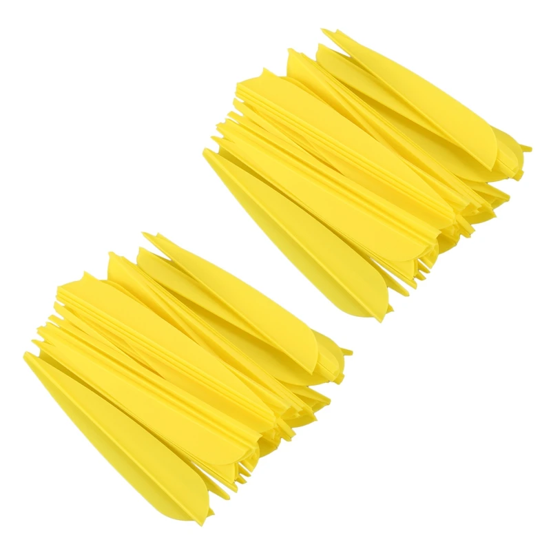 

Arrows Vanes 4 Inch Plastic Feather Fletching For DIY Archery Arrows 100 Pack(Yellow)